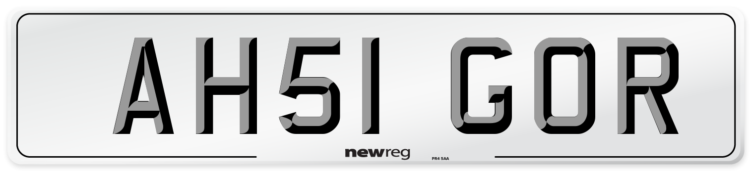 AH51 GOR Number Plate from New Reg